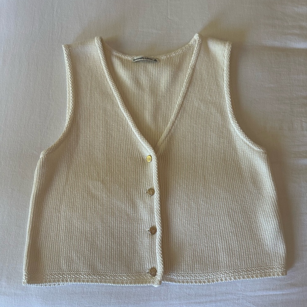 Abercrombie & Fitch Cream Knit Vest Top